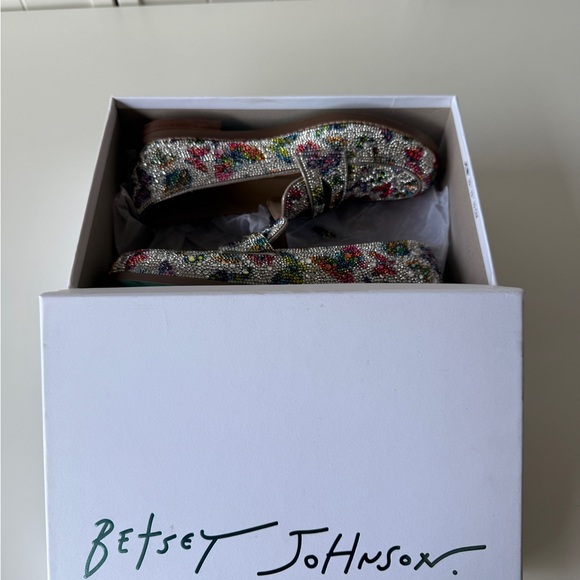 Betsey Johnson Silver Multicolor Crystal Embellished Loafers - Picture 9 of 9